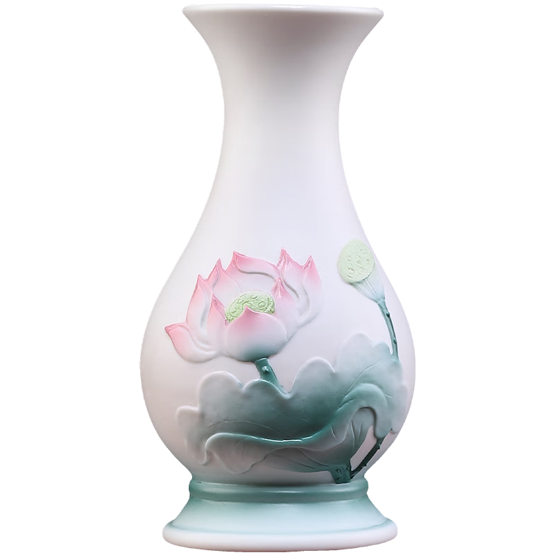 戴玉堂 陶瓷佛具用品大全圣水杯供水杯供杯水果盤供盤香爐線香爐家用佛前供佛放香裝香筒插香桶佛堂 8英寸慧蓮花瓶 D14-121B