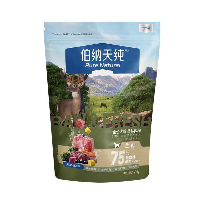 伯纳天纯生·鲜系列Ultra全价犬粮丛林探秘400g/包