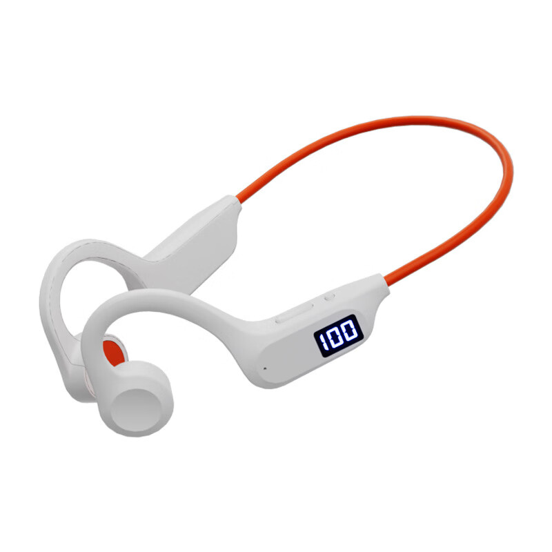亿烁跨境G3数显骨传导运动跑步耳机待机挂耳式真无线蓝牙耳机蓝牙 橙白色 包装