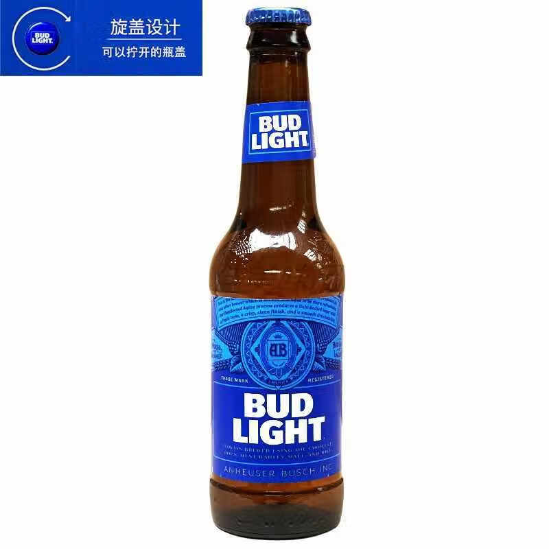 英国原装进口百威啤酒蓝瓶旋盖300ml玻璃瓶卟达威啤酒