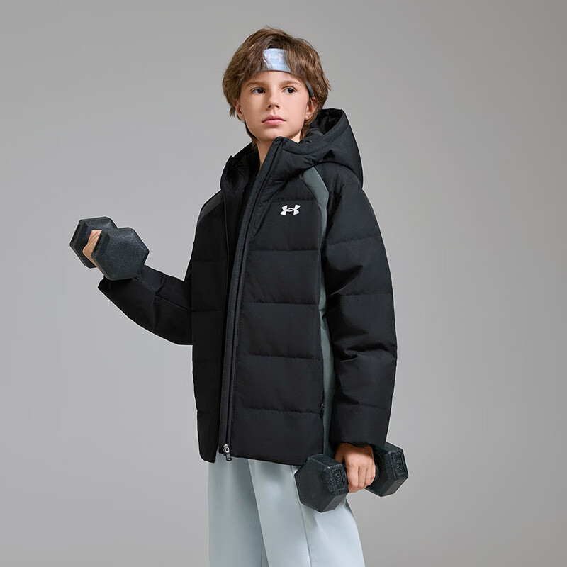 UNDER ARMOUR安德玛童装秋冬25新款儿童立领运动休闲羽绒服男大童保暖经典外套