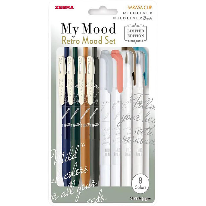 斑馬牌（ZEBRA）JJ15復(fù)古限定中性筆組合套裝 雙頭熒光筆 重點(diǎn)劃線筆標(biāo)記筆套裝 復(fù)古限定-8色套裝