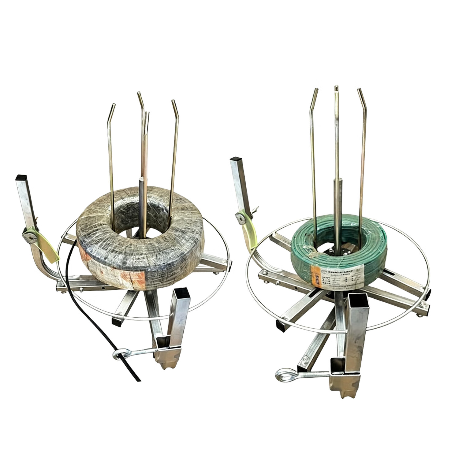 立式转线盘小型电缆放线架BV线rvv线内径可调节电工专用拉线神器 升级款大号（带刹车和出线环）