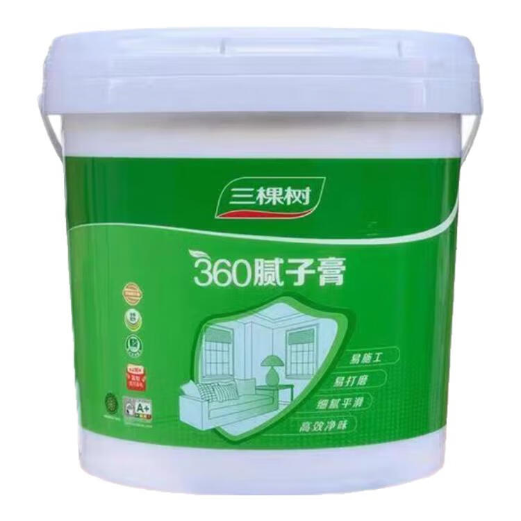 三棵树漆三棵树补墙腻子膏防霉耐水白色墙面修补膏家用内墙免漆修补神器 20kg*1件 /原装大桶/0甲醛/送工具