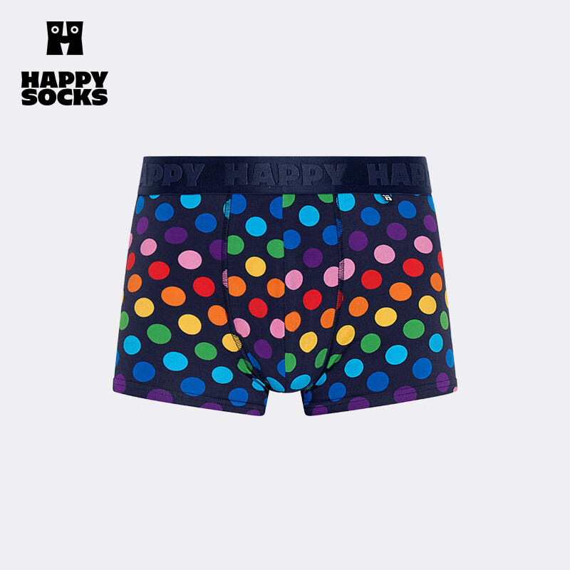 Happy Socks瑞典潮牌平角裤波点男士内裤满印四角裤 彩色波点 L