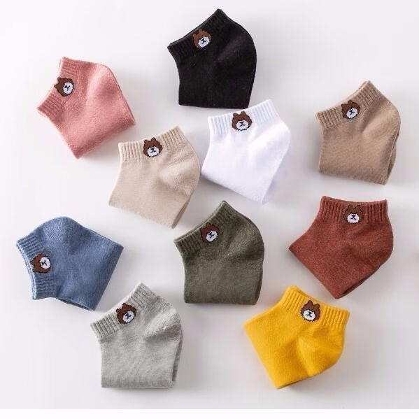 雅鹿女士短袜子四季透气吸汗小熊船袜学生休闲袜高弹抑菌防滑浅口袜子 划算不到1元】小熊船袜【20双】 均码 雅鹿 10A抑菌/高弹透气/抗起球