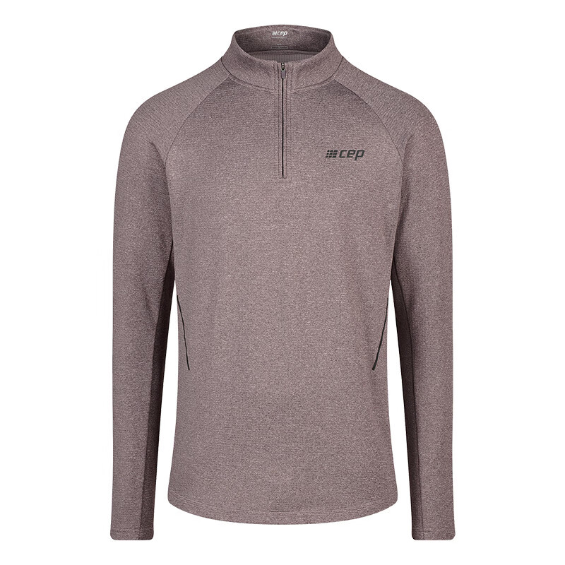 CEP秋冬跑步套头衫男 运动保暖卫衣加绒上衣户外速干吸汗抓绒衣 茄紫色_新款 S