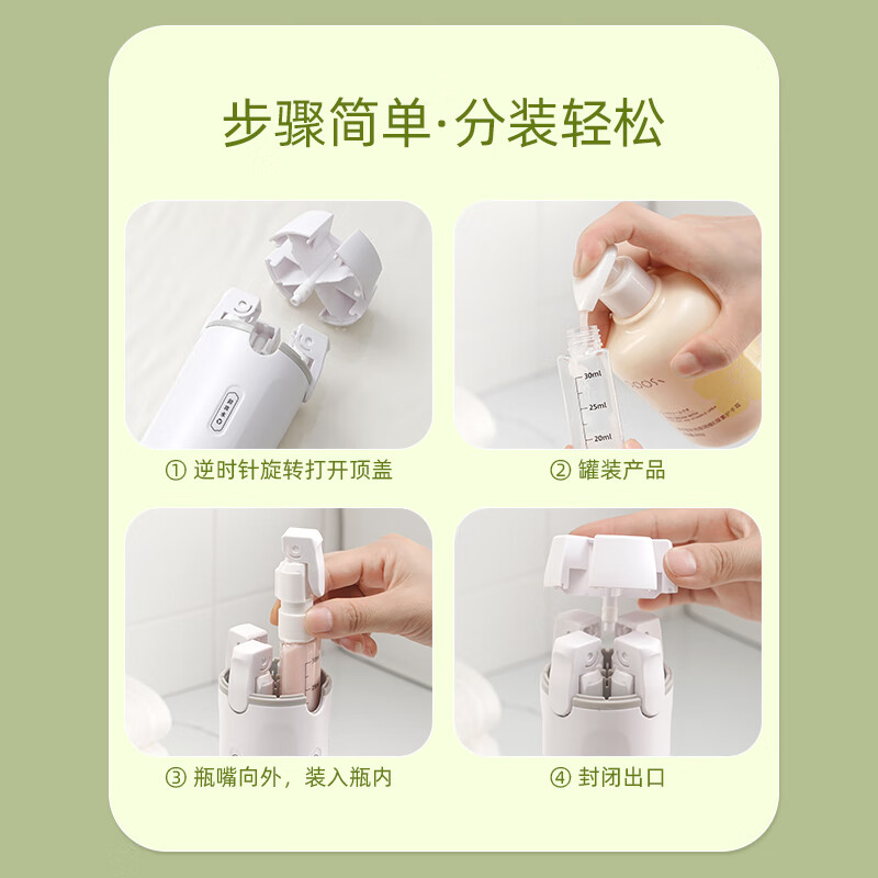 SHEN XIAO DAAA 沈小达旅行分装瓶洗发水沐浴露洗漱套装旅游用品护肤化妆品便携分装瓶 灰色(4个乳液瓶+标签贴纸)