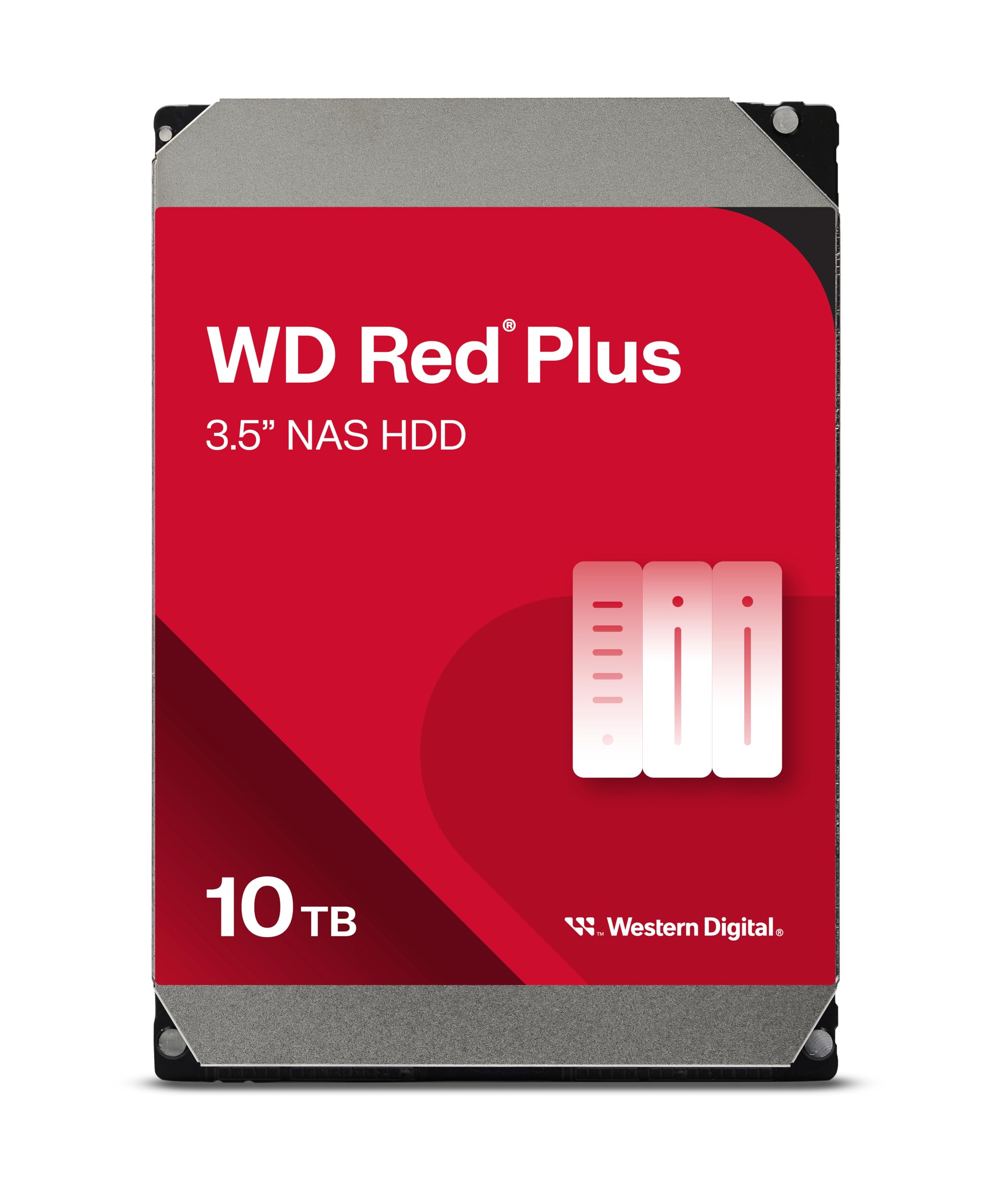 西部数据（WD） 红盘 Plus 10TB 3.5寸NAS硬盘 7200转 CMR技术 512MB缓存 SATA 6Gb/s 企业级 24x7运行 WD100EFGX 红色 10 TB