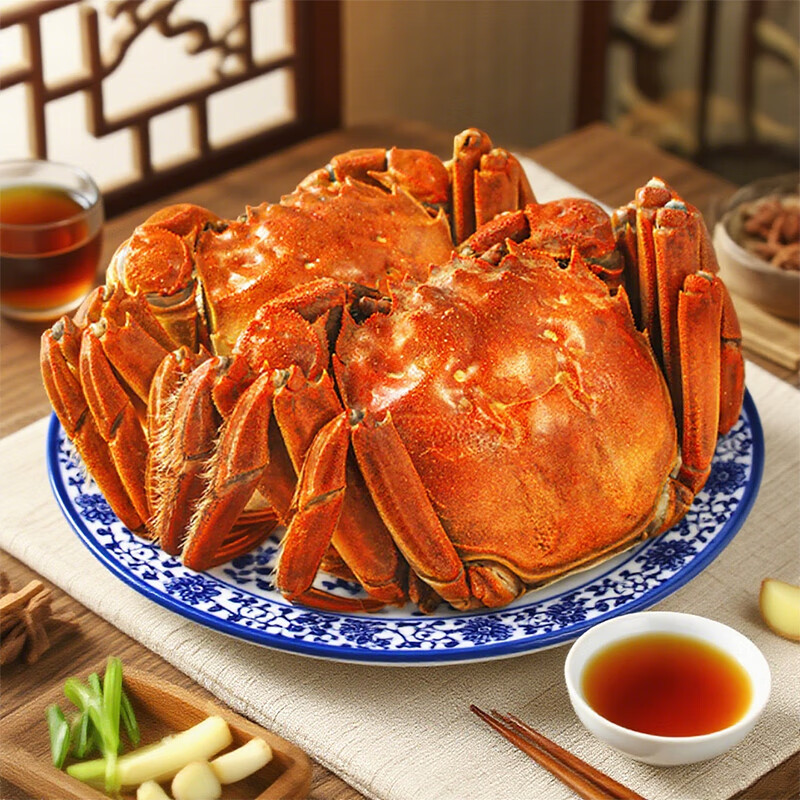 【活蟹】皓友兴大闸蟹 全母现货鲜活螃蟹生鲜海鲜中秋礼盒装 公4.0两母3.0两5对10只