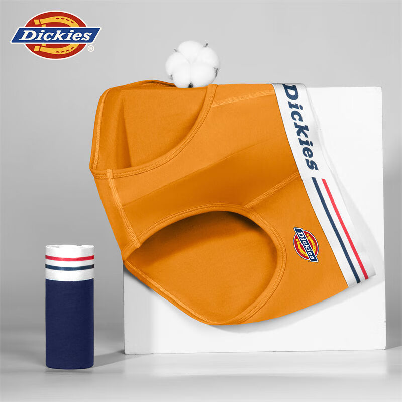 Dickies男士内裤三角裤纯棉10A抗菌冬季透气窄边性感全棉青少年加大宽松 藏青色三条装 3条 4XL 【建议200-230斤】