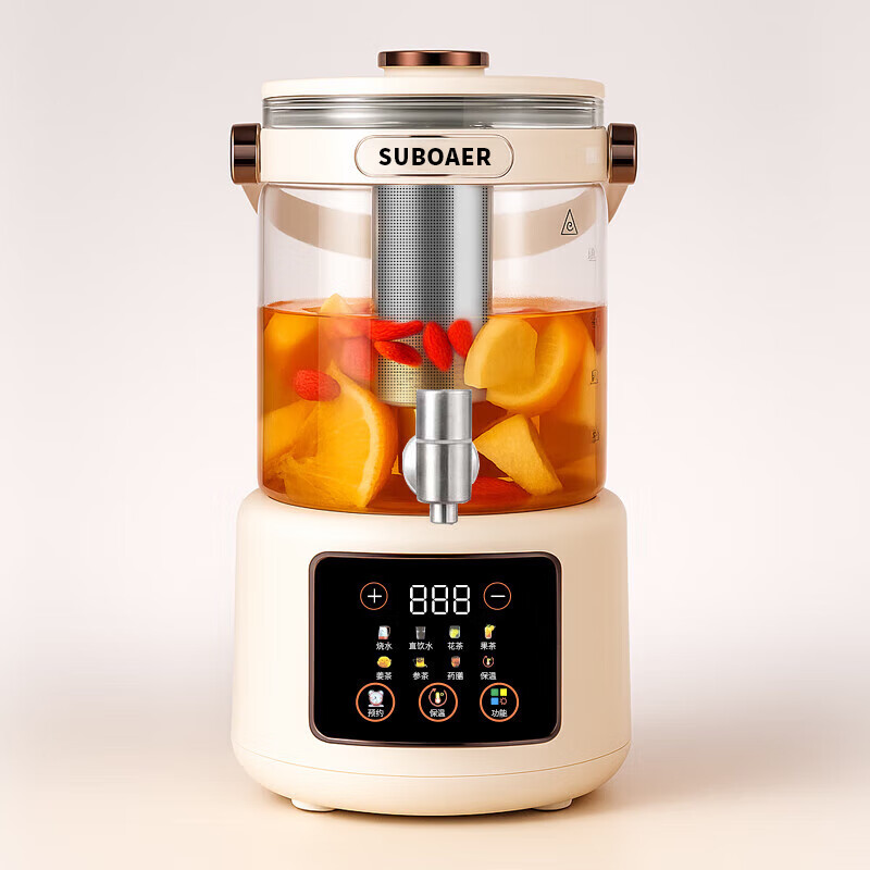 SUBOAER苏泊养生壶4.5升大容量316发热盘多功能家用煮茶器炖煮壶一体煮茶壶烧水壶花茶壶中秋节礼物送朋友 4.5L 【304不锈钢发热盘+304茶漏】