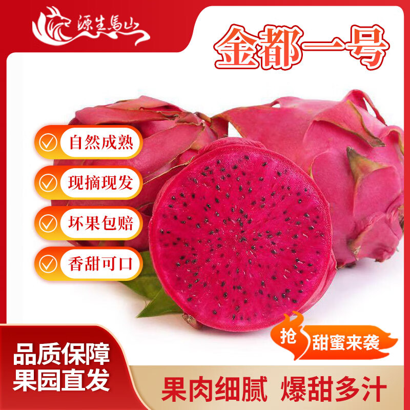 金都一号红心火龙果 新鲜当季水果 3斤精选装【约4~6个】