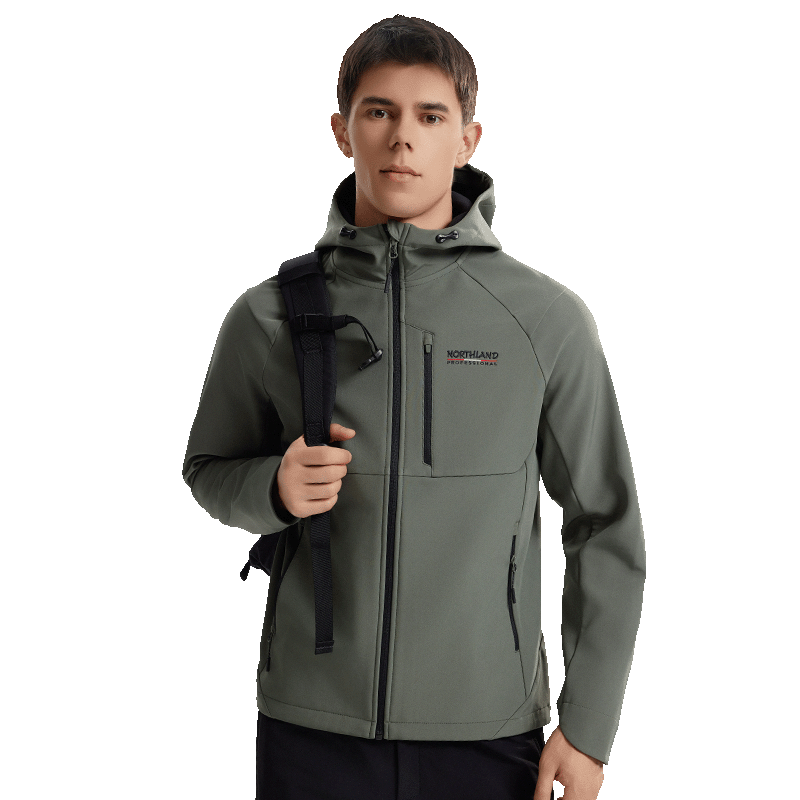 諾詩(shī)蘭25秋冬軟殼外套男式防潑水徒步戶(hù)外登山三防夾克外套軟殼衣 螺青色-70E男 190