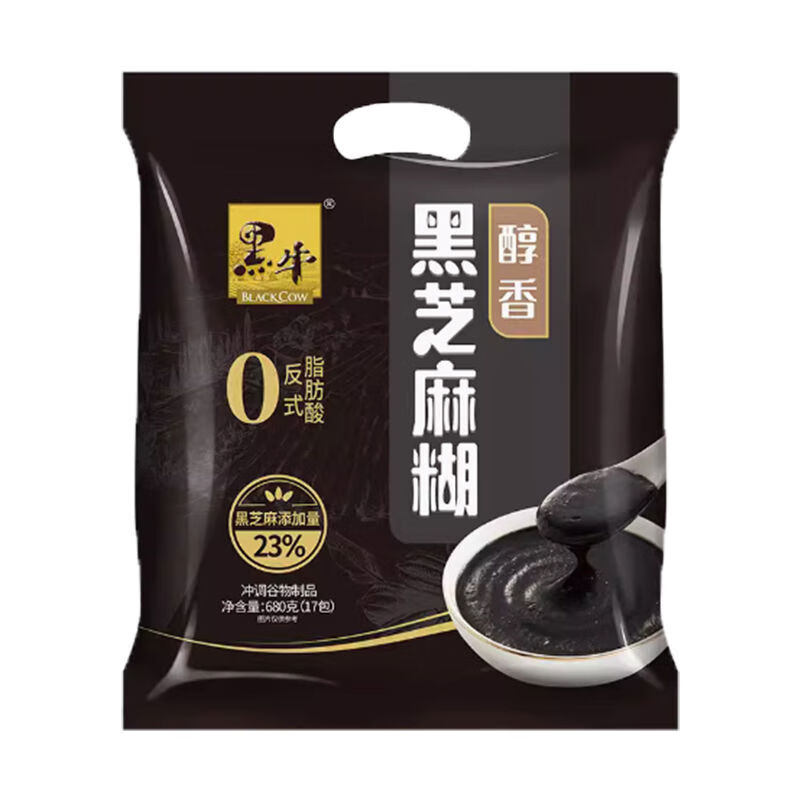 黑牛（BLACKCOW）黑牛醇香黑芝麻糊680g沖調(diào)谷物即食早餐學(xué)生速食沖飲獨(dú)立小袋 醇香黑芝麻糊680g