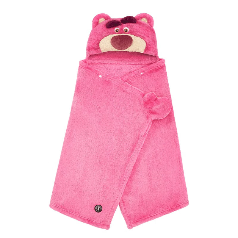 迪士尼寶寶（Disney Baby）迪士尼官方瘋狂動(dòng)物城朱迪尼克雙面絨玩偶斗篷披肩毯保暖披風(fēng)毛毯 草莓熊 雙面絨披風(fēng)