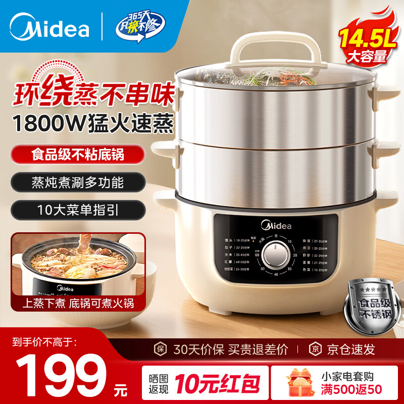 ���ģ�Midea�������� ������һ��๦�ܹ����������ʽ��� �������ȹ�3��������Ӻ�������� �������� 14.5L ��1800W�ͻ�������ZGE2866