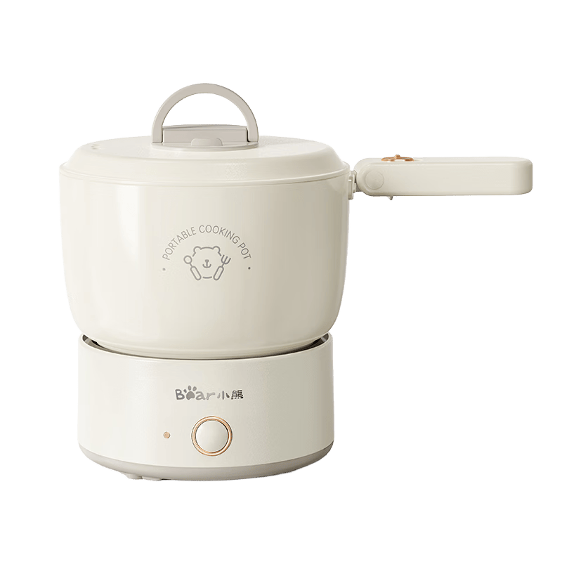 小熊（Bear）電煮鍋 電火鍋 電熱鍋 可折疊便攜式1.2L小電鍋分體 學生宿舍多功能鍋泡面鍋 DRG-V12Z1