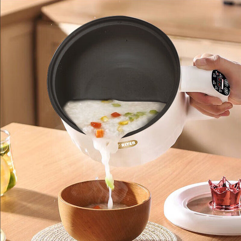 德国电饭煲家用多功能电饭锅宿舍学生煮面锅蒸煮一体锅电煮锅 2L :牛奶白丨赠蒸笼+沥水篮 2L