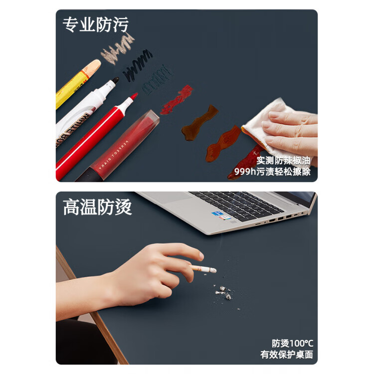何健弓办公桌垫老板桌大班台垫子鼠标桌垫写字台桌布轻奢感可定制 升级款巨防滑-魅影深蓝 【防滑系数提升65%】 70X140cm【默认1cm圆角】