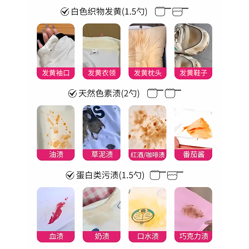 EVERSHINE晴天大白爆炸盐冷水机洗去污去黄增白母婴幼儿专用彩漂白剂校服净 【冷水机洗】爆炸盐450g*1瓶