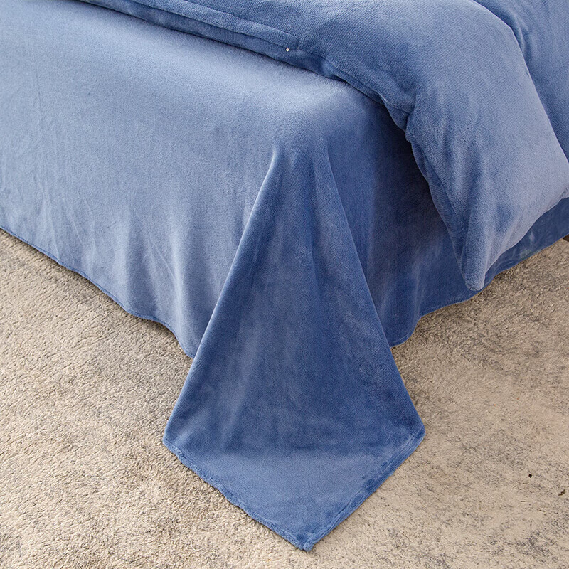 软贝简约轻奢牛奶绒床上四件套保暖毛绒床单被套学生宿舍秋冬款三件套 宾利兰 2.0m 床单款 （被套200*230cm） 四件