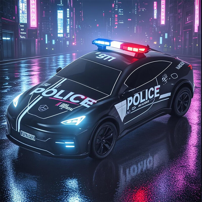 恩贝家族儿童警车玩具车1-3-6岁男孩合金汽车模型回力摆件生日礼物