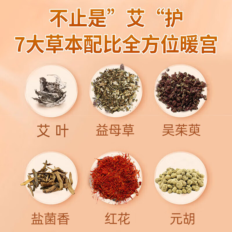 内廷上用北京同仁堂艾草暖宫热敷贴姨妈痛经生理期宫寒发热疼痛暖宝宝贴H 【1盒体验装】6贴/盒