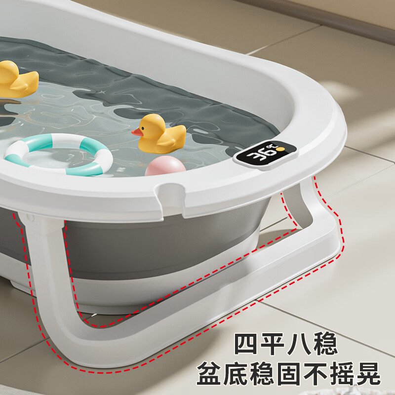 菲尔洁宠物可折叠浴盆狗狗小型犬专用浴缸猫咪浴桶猫砂盆泰迪柯基洗澡盆 天空蓝+触屏感温+星星悬浮垫 尺寸71*43.5*18厘米