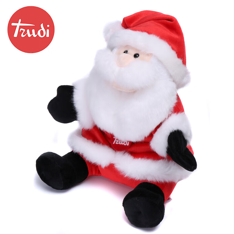 TRUDI意大利trudi 圣誕老人公仔可愛毛絨玩具互動手偶圣誕節(jié)禮物娃娃 圣誕老人公仔_22cm 22*18厘米
