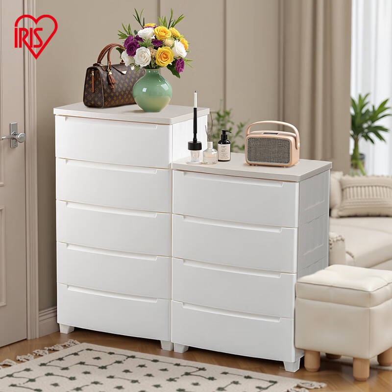 爱丽思（IRIS）新品花架收纳柜储置物柜免安装抽屉式简易衣柜子一体靠墙家用阳台 4层【面宽56.9cm】薄款