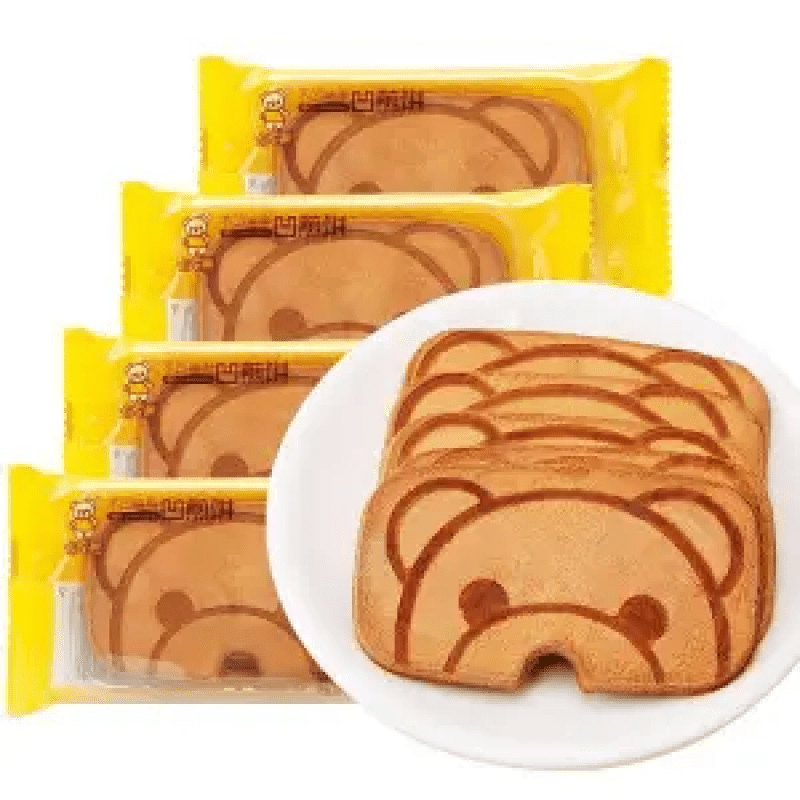 卡宾熊蜜松煎饼干小熊网红薄脆零食鸡蛋整箱儿童早餐休闲小吃5包 混合口味】(大)凹煎饼【超值装】
