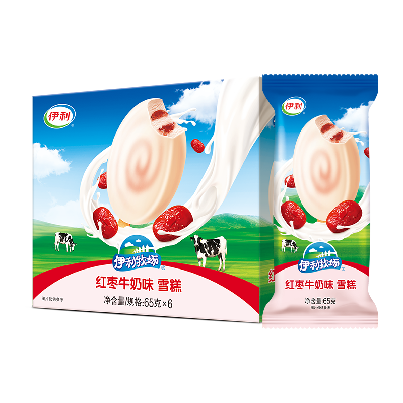 伊利牧场红枣牛奶味雪糕65克*6支