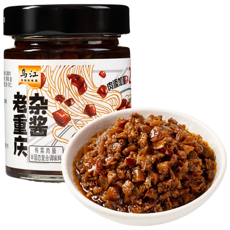 乌江 老重庆杂酱炸酱肉酱 138g瓶装下饭拌面酱拌饭拌面含肉量大于25%
