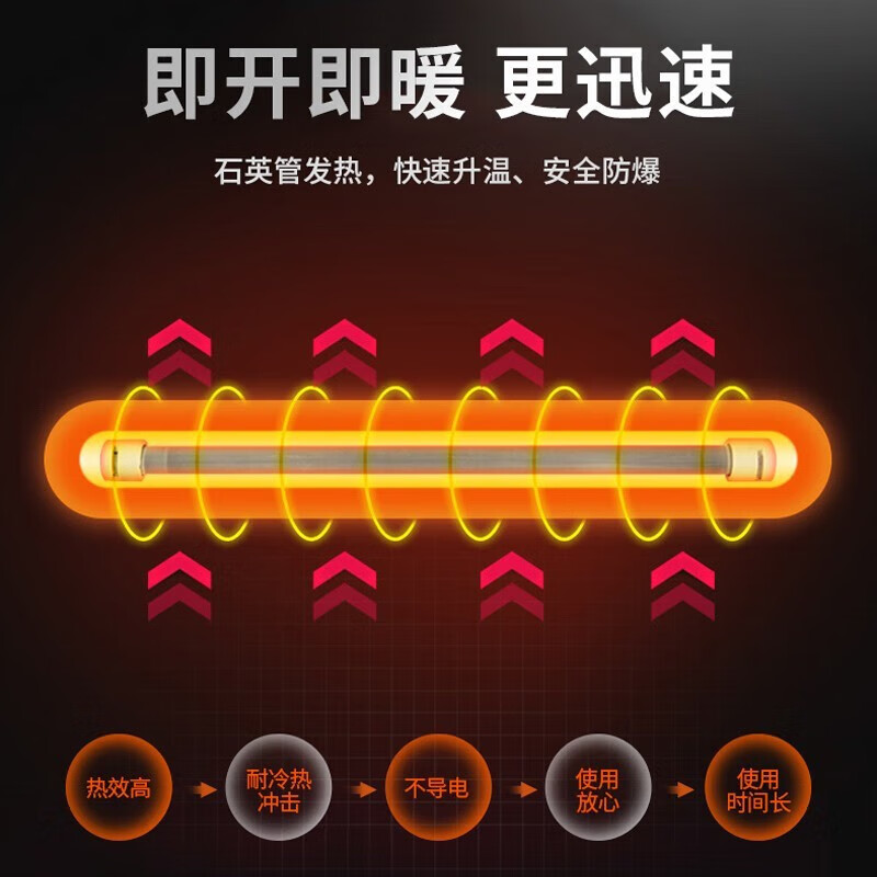 长虹(CHANGHONG)取暖器小太阳电暖器台式电暖风机即热电暖气节能办公家用电暖扇速热烤火炉暖器 升级加长线款【两档即热】900w