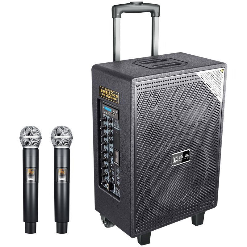 浪麒912音响12寸12v锂电池广场户外音响三分频叫卖大功率蓝牙地摊移动