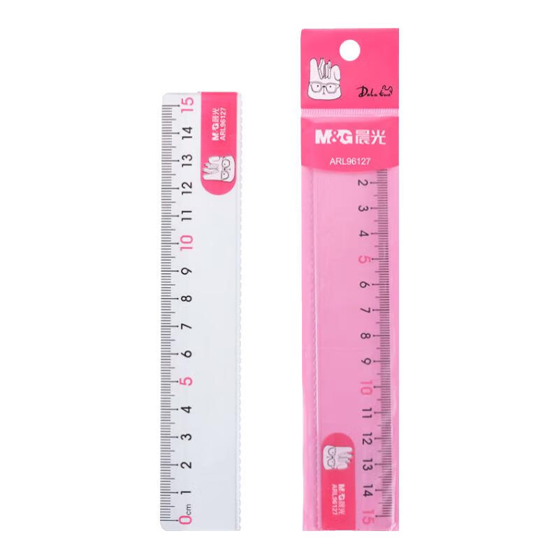 晨光（M&G）文具耷拉兔波浪边尺子小学生直尺15cm文具考试专用 颜色随机单个装ARL96127中考高考