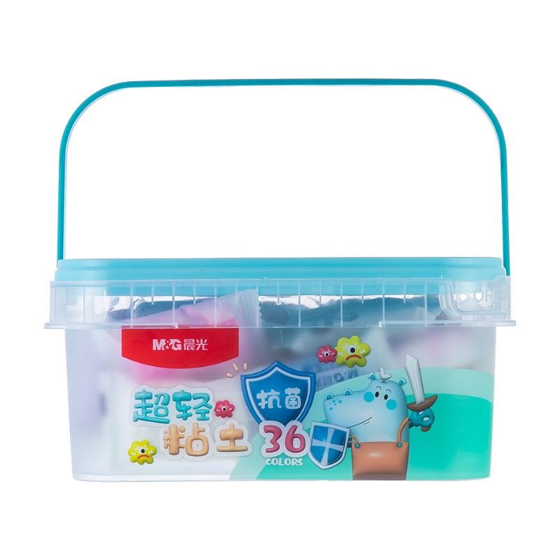 晨光（M&G）抗菌系列桶裝36色+6袋超輕粘土 兒童超級彩泥無(wú)毒橡皮泥黏土幼兒園小學(xué)生手工diy玩具生日開(kāi)學(xué)禮物