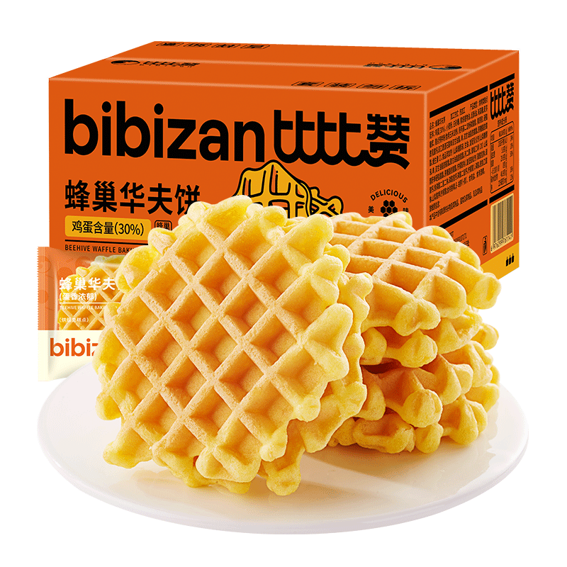 比比赞（BIBIZAN）蜂巢华夫饼400g营养早餐饱腹代餐手撕面包蛋糕点心小吃休闲零食品