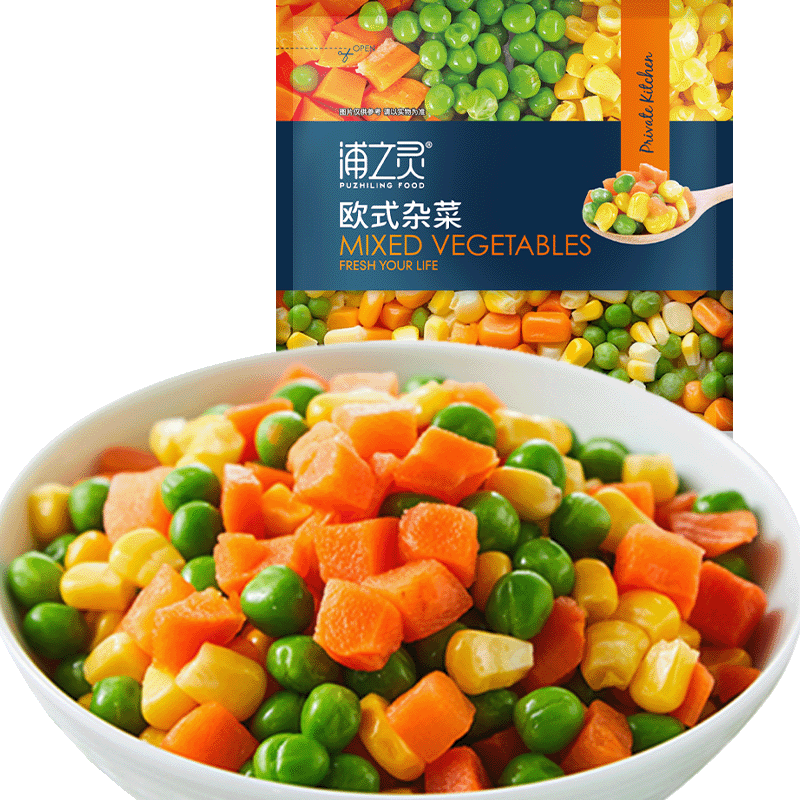 京鲜生 浦之灵欧式杂菜900g/袋 水果玉米粒 进口青豆 轻食沙拉 冷冻蔬菜