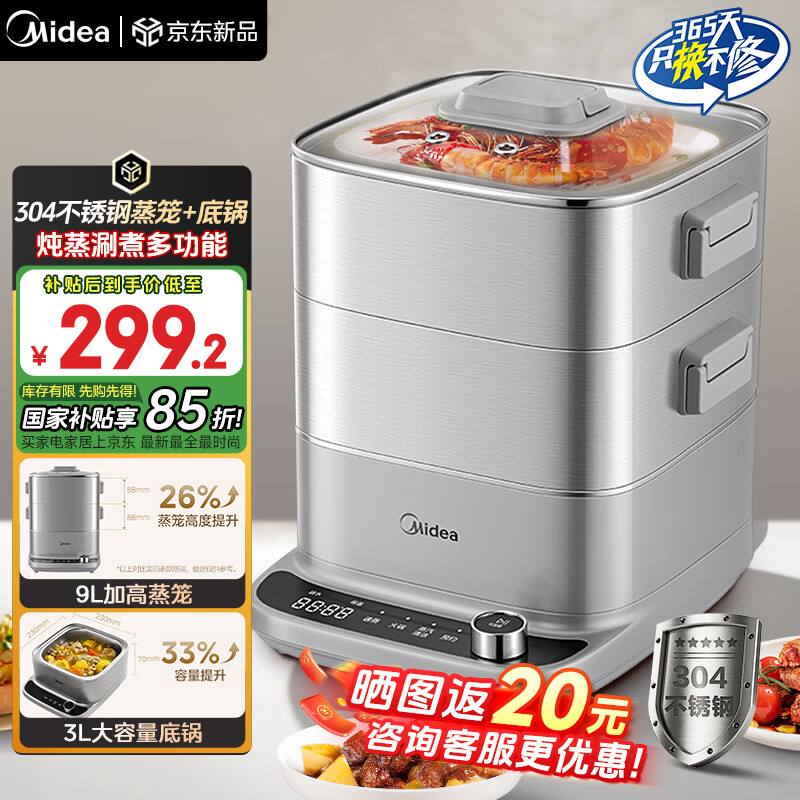 ���ģ�Midea��Mini��ħ���๦�ܵ��������� ��������һ��3�� ������ 0Ϳ�㲻��ֿɲ�ϴ 24H����ԤԼ��6H���� 12L ��ʳƷ��304����֡�