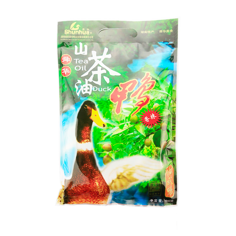 舜華臨武鴨山茶油鴨長(zhǎng)輩送禮醬板鴨湖南郴州特產(chǎn)正宗香辣特產(chǎn)中秋禮品 【搭禮袋+辣醬*2】460g山茶油鴨（整鴨）