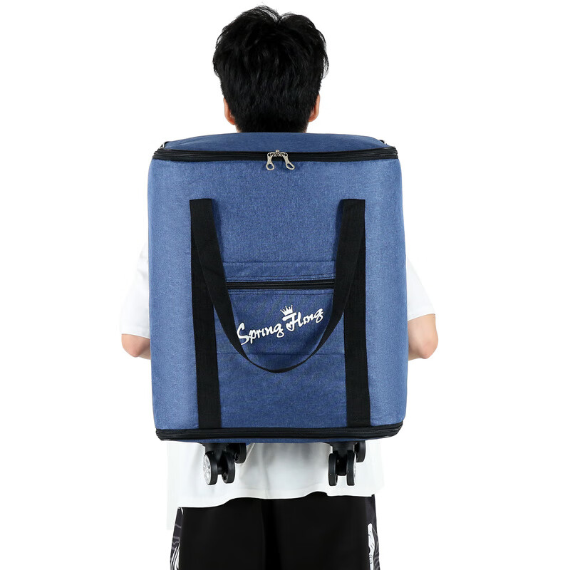 【严选直发】旅行包学生被子包长途行李包双肩大背包万向轮托运包 紫色 中号