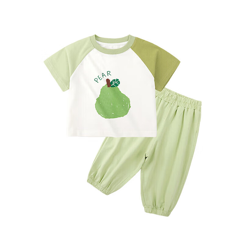 嘟嘟家儿童套装夏季休闲宝宝短袖裤子两件套洋气男童衣服女童夏装防蚊裤 粉色 90