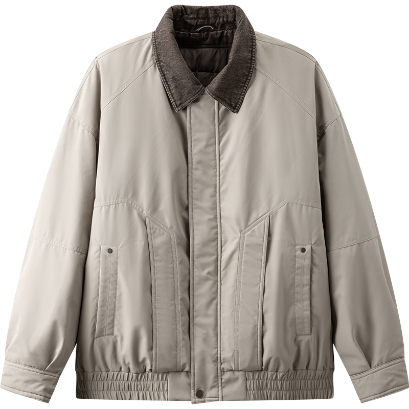 森马（Semir）棉服男假两件飞行员拼接牛仔棉衣2025年oversize冬109725112106