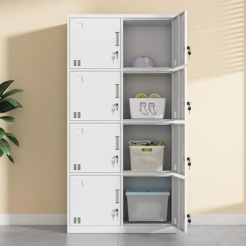 咏幻铁皮更衣柜学校宿舍钢制储物柜工厂员工浴室8门换衣柜 1.35mm 八门更衣柜升级加厚咨询客服价更低