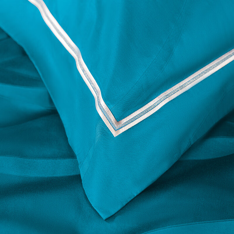 黛富妮100支匹马棉提花四件套纯棉长绒棉混纺高端宽边被套床上用品套件 匹马棉提花- 涟漪 1.8m四件套 床单款 （被套220*240cm）