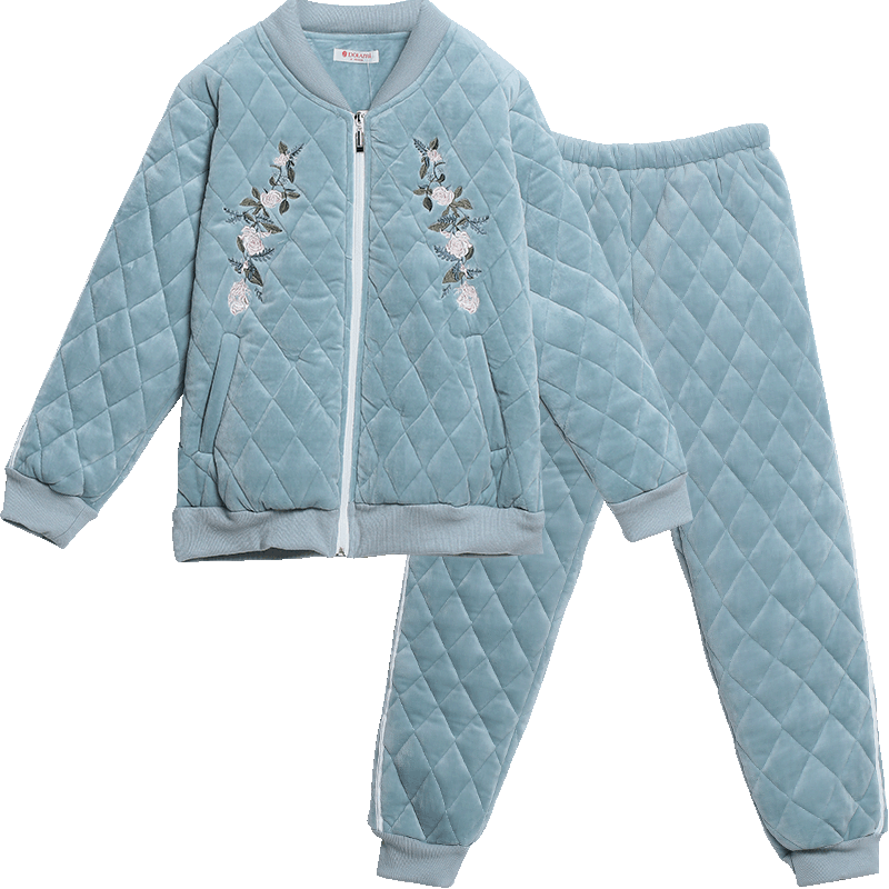 多拉美DOLAMI品牌女士冬季珊瑚绒夹棉睡衣套装YL062023的价格历史走势和购物评测分析