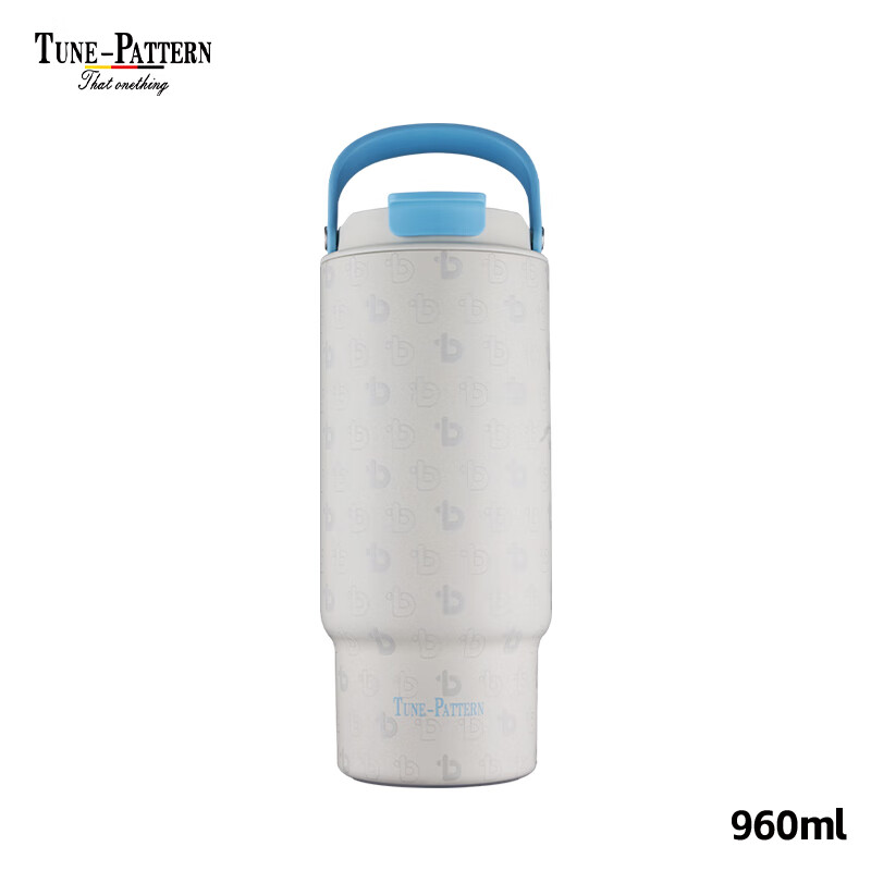 TUNE-PATTERN汀派纯钛保温杯户外大容量保冷车载便携咖啡钛杯悦鲜冰霸双饮杯子 极地霜白【送定制杯刷】960ml