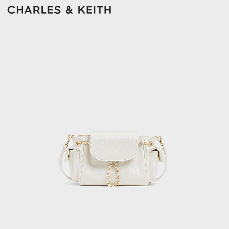 charles&keith油蜡皮菱格腋下双肩包机车包包女包生日新年礼物ck2